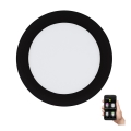 Eglo 31744 - Foco empotrado LED regulable para baño FUEVA-Z LED/10,5W/230V 2700-6500K IP44 negro, diámetro 16,5 cm